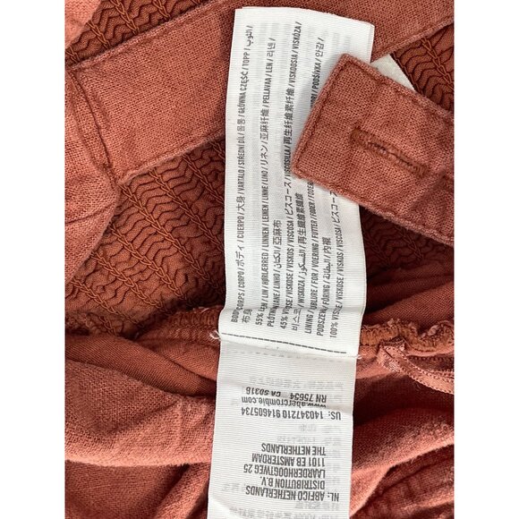 Abercrombie and Fitch Crop Top Size XS Sleeveless Lace Up Smocked Back Rust Chic - Picture 7 of 9